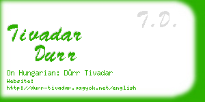 tivadar durr business card