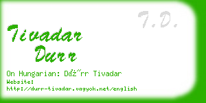 tivadar durr business card